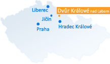 Mapa České republiky - Dvůr Králové nad Labem